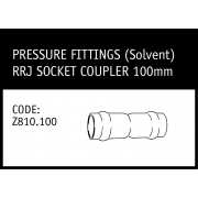 Marley Solvent (RRJ) Socket Coupler 100mm - Z810.100